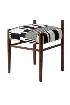 Upholstered Bundle Ay`s Retro Dining Chair in Salaka Black And White Fabric
