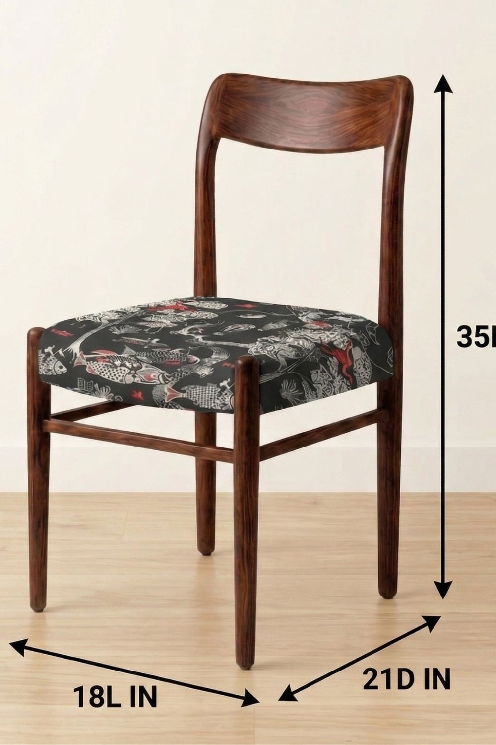 Upholstered Bundle Ay`s Retro Dining Chair in Mindscape Charcoal Fabric