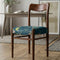 Ay's Retro Dining Chair in Moonflower Moonlit Blue Fabric