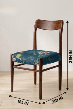 Upholstered Bundle Ay`s Retro Dining Chair in Moonflower Moonlit Blue Fabric