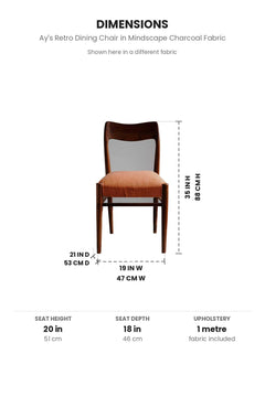 Upholstered Bundle Ay`s Retro Dining Chair in Mindscape Charcoal Fabric