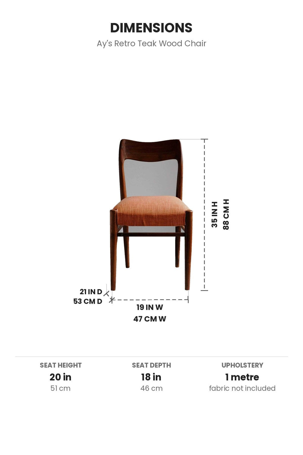 DINING CHAIRS Ay`S Retro Teak Wood Chair