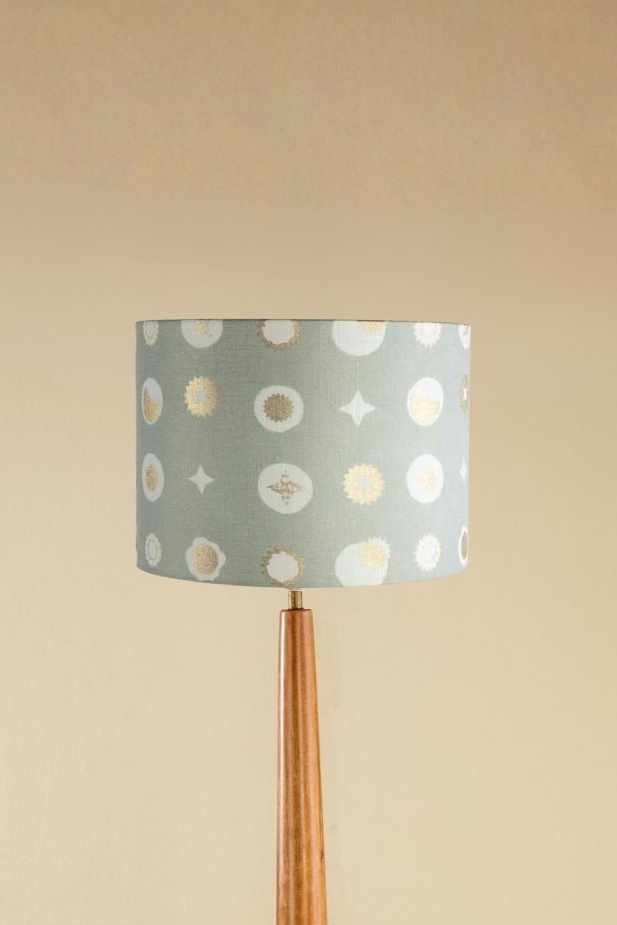 Lighting Bundle Balance Wood Floor Lamp with Celestial Sky Drum Lampshade (Lunar Gold)