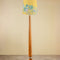 Balance Wood Floor Lamp with Damask Birds Taper Lampshade (Butter Yellow)