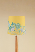 Lighting Bundle Balance Wood Floor Lamp with Damask Birds Taper Lampshade (Butter Yellow)