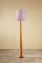 Balance Wood Floor Lamp with Solid Taper Lampshade (Blush Pink)