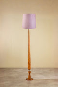 Lighting Bundle Balance Wood Floor Lamp with Solid Taper Lampshade (Blush Pink)