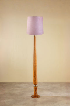 Lighting Bundle Balance Wood Floor Lamp with Solid Taper Lampshade (Blush Pink)