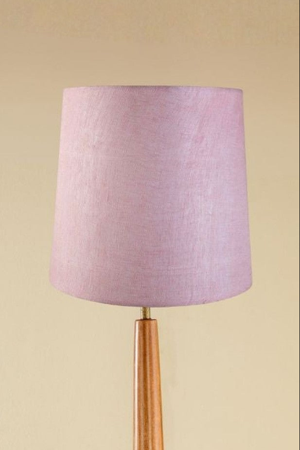 Lighting Bundle Balance Wood Floor Lamp with Solid Taper Lampshade (Blush Pink)