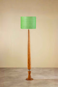 Lighting Bundle Balance Wood Floor Lamp with Solid Drum Lampshade (Fresh Green)