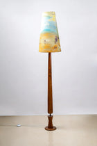 Balance Wood Floor Lamp with Terai Grassland Taper Lampshade (Field Green)