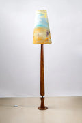 Lighting Bundle Balance Wood Floor Lamp with Terai Grassland Taper Lampshade (Field Green)