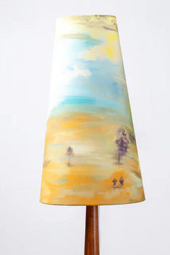 Lighting Bundle Balance Wood Floor Lamp with Terai Grassland Taper Lampshade (Field Green)