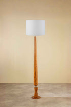 Balance Wood Floor Lamp with Solid Drum Lampshade (Off White)