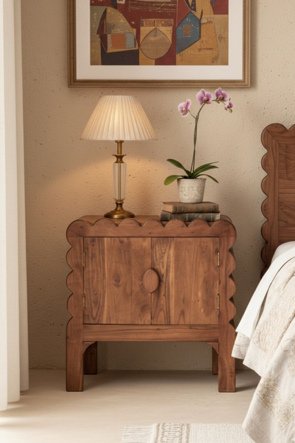 BEDSIDE TABLES Miramar Acacia Wood Bedside Table