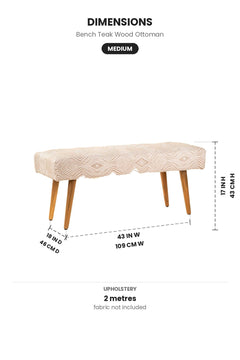 OTTOMANS Bench Teak Wood Ottoman