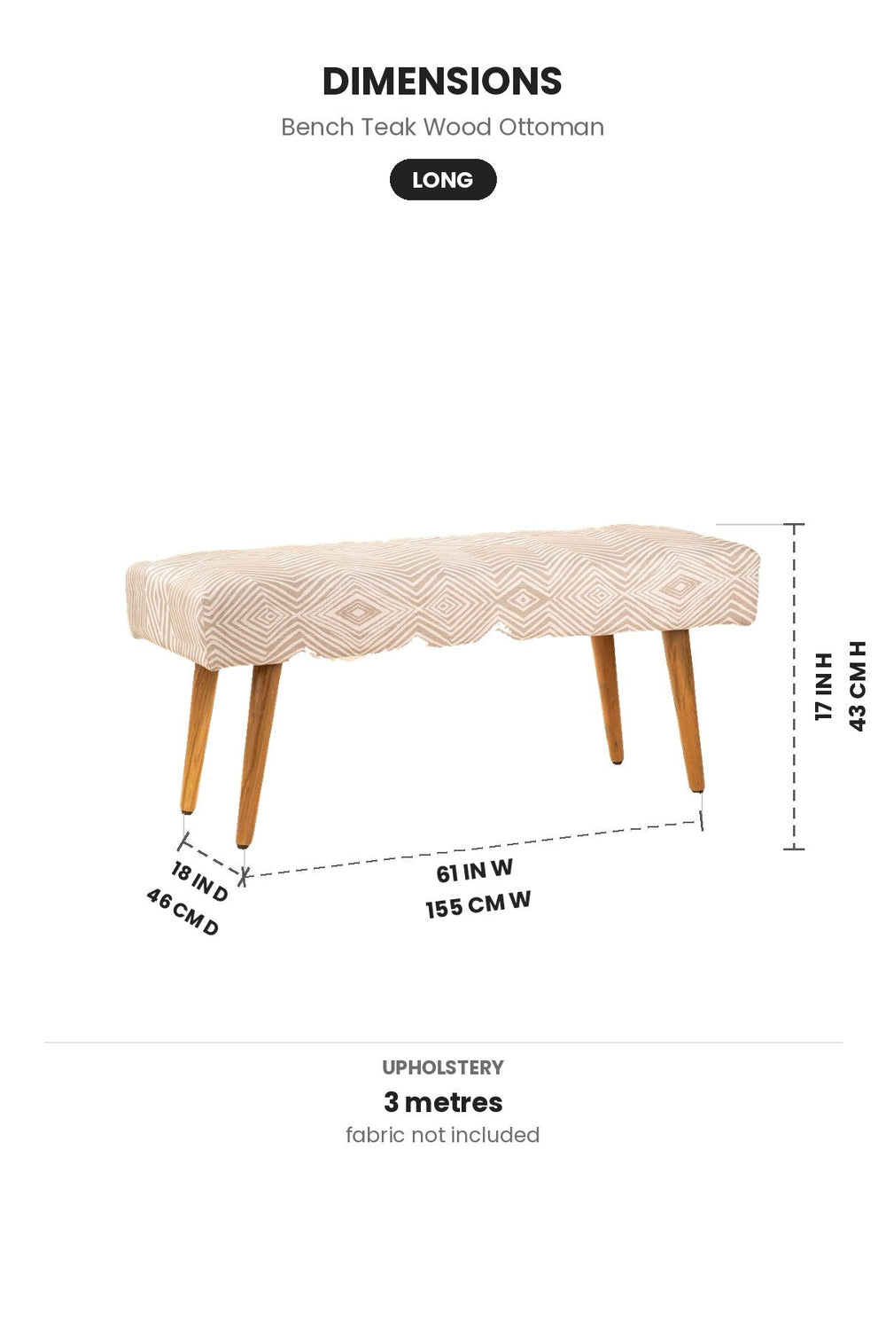 OTTOMANS Bench Teak Wood Ottoman