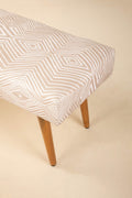 Upholstered Bundle Bench Pouffe in Diamond Beige Fabric