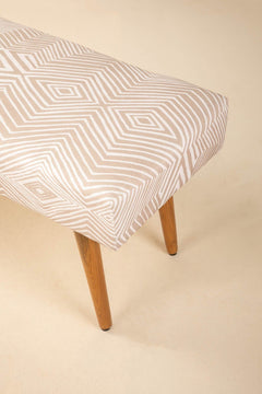 Upholstered Bundle Bench Pouffe in Diamond Beige Fabric
