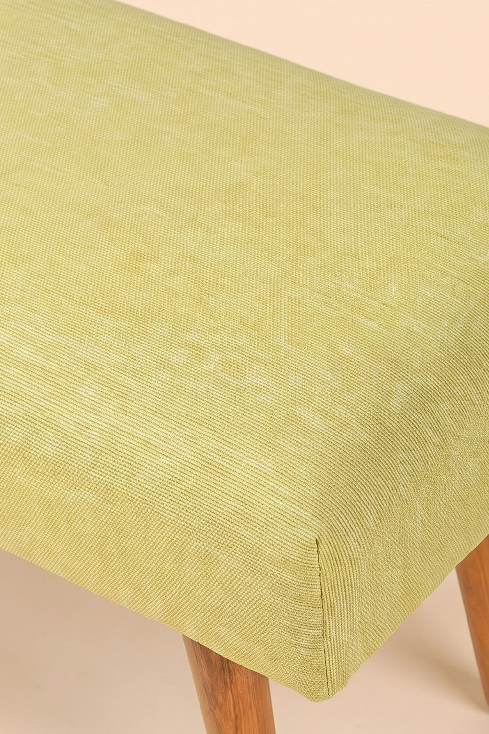 Bench Pouffe in Solid Twisted Herbal Green Fabric