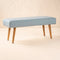 Bench Pouffe in Raffia Misty Grey Fabric