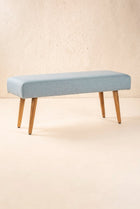Bench Pouffe in Raffia Misty Grey Fabric