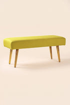 Bench Pouffe in Solid Twisted Mustard Fabric