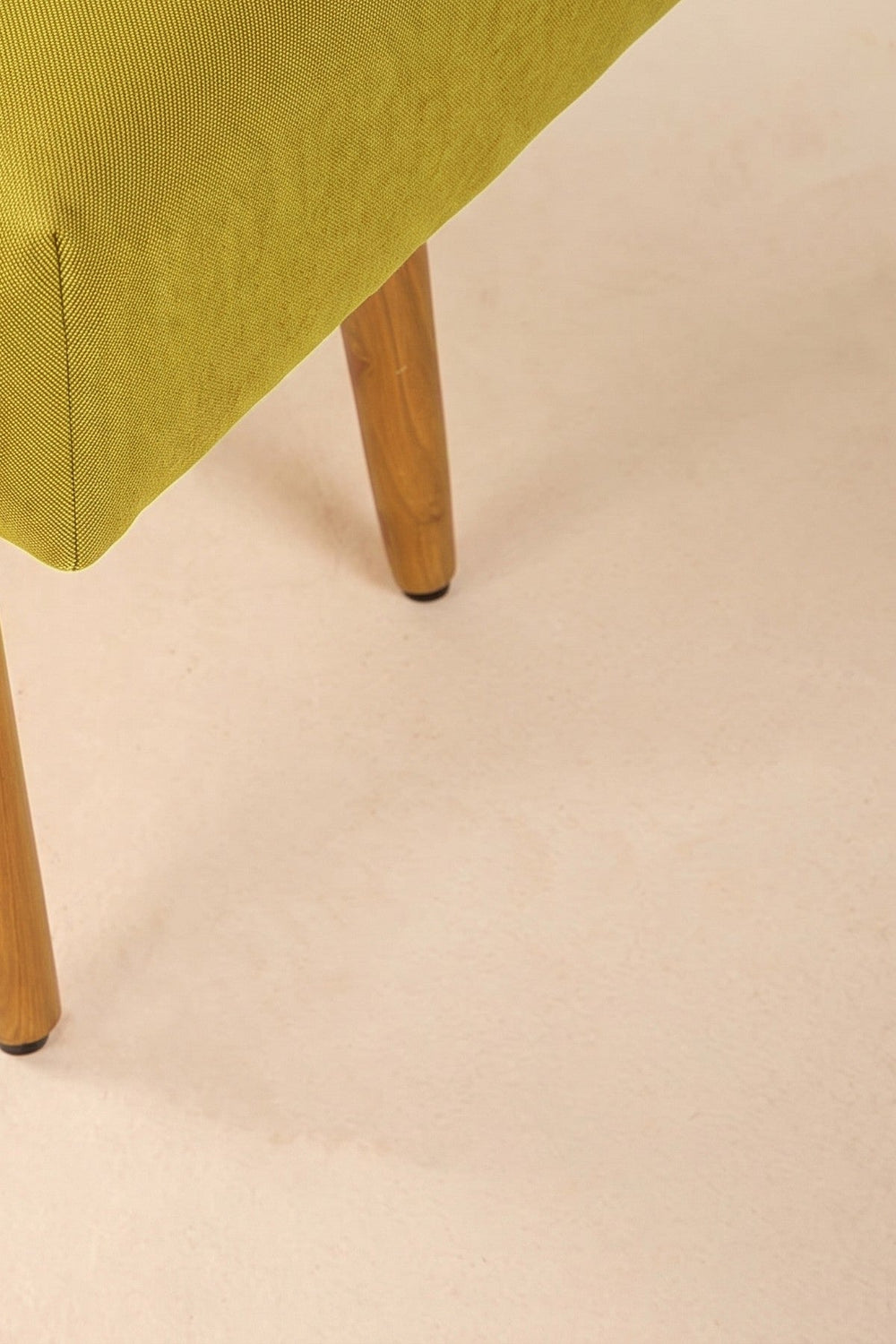 Upholstered Bundle Bench Pouffe in Solid Twisted Mustard Fabric