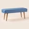 Bench Pouffe in Solid Twisted Water Blue Fabric