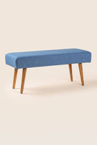 Bench Pouffe in Solid Twisted Water Blue Fabric
