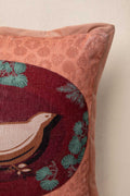 PRINT & PATTERN CUSHIONS Bird In The Pines Vintage Peach Cushion Cover (41 X 41 Cm)