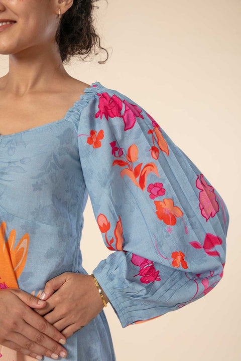 BIRD IN THE SKY SHIFT TUNIC DRESS FREEDOM BLUE