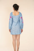 BIRD IN THE SKY SHIFT TUNIC DRESS FREEDOM BLUE