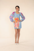 BIRD IN THE SKY SHIFT TUNIC DRESS FREEDOM BLUE