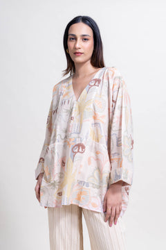 TOPS Treehouse Tunic Top (Birdie Blush)