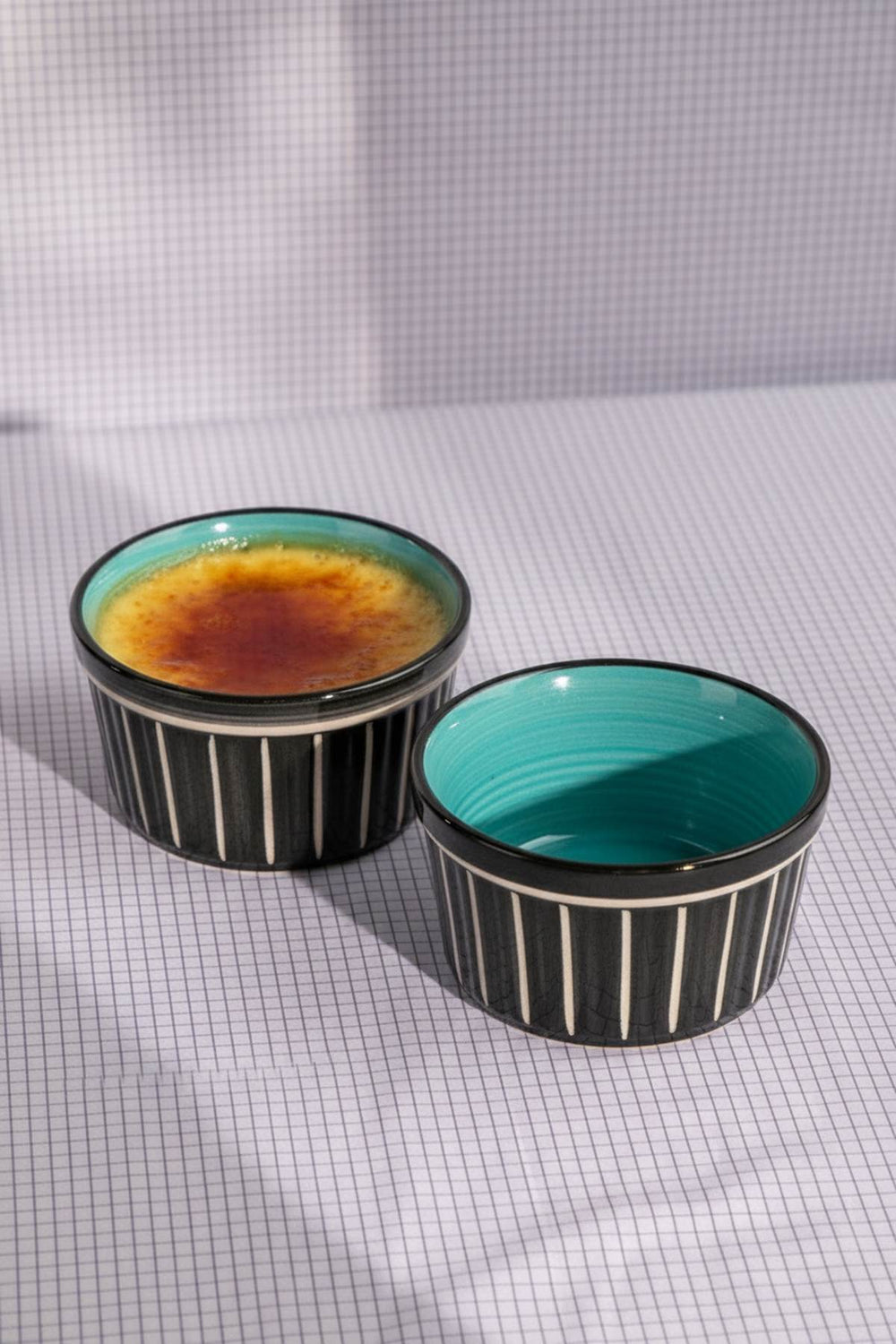 RAMEKINS Color Pop Black And Mint Ceramic Ramekin (Set Of 2)