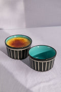 RAMEKINS Color Pop Black And Mint Ceramic Ramekin (Set Of 2)