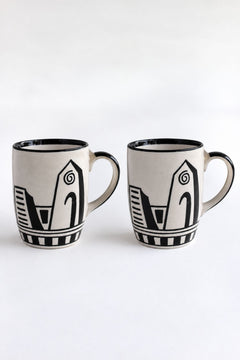 MUGS & CUPS Mombaye City Ceramic Coffee Mug (Set Of 2)