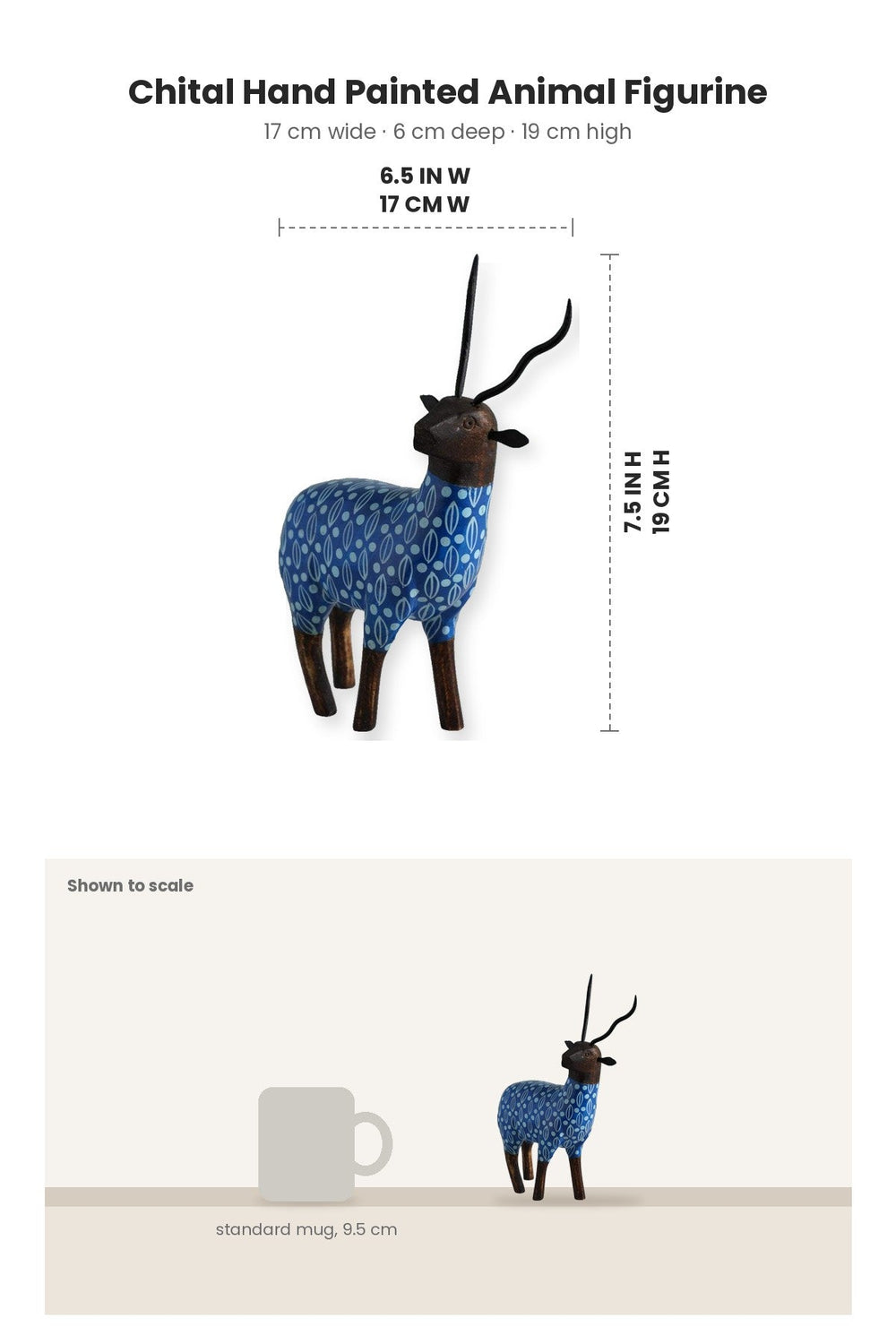 FIGURINES Chital Hand Painted Animal Figurine