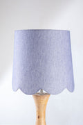 LAMPSHADES Solid Blue Scalloped Taper Medium