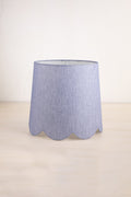 LAMPSHADES Solid Blue Scalloped Taper Medium