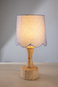 LAMPSHADES Solid Blue Scalloped Taper Medium