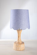 LAMPSHADES Solid Blue Scalloped Taper Medium