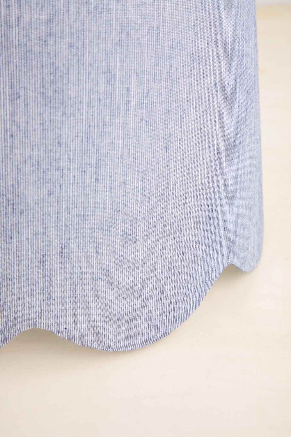 LAMPSHADES Solid Blue Scalloped Taper Medium