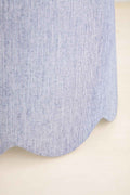 LAMPSHADES Solid Blue Scalloped Taper Medium