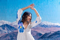 DRESSES Himalayan Poppy Empire Waist Maxi Dress (Blue)
