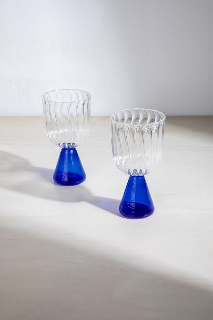 DRINKING GLASSES Blue Mountain Wine Glass (Set of 2)