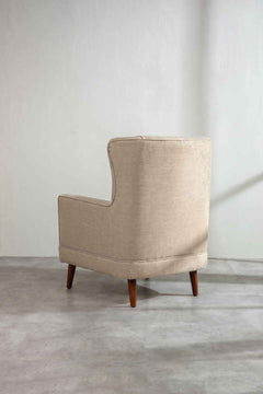 Upholstered Bundle Bluez Accent Chair in Cornstalk Fabric