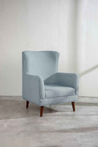 Bluez Accent Chair in Raffia Misty Grey Fabric