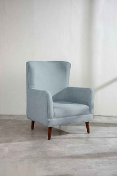 Upholstered Bundle Bluez Accent Chair in Raffia Misty Grey Fabric